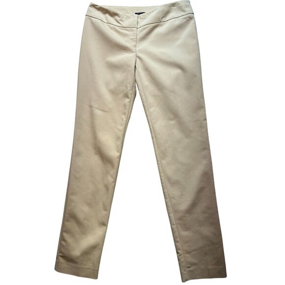 Ann Taylor Women's Modern Pull On Pants Flat Front Stretch Size 2 Beige Casual - Picture 1 of 11